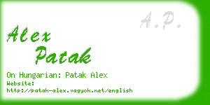 alex patak business card